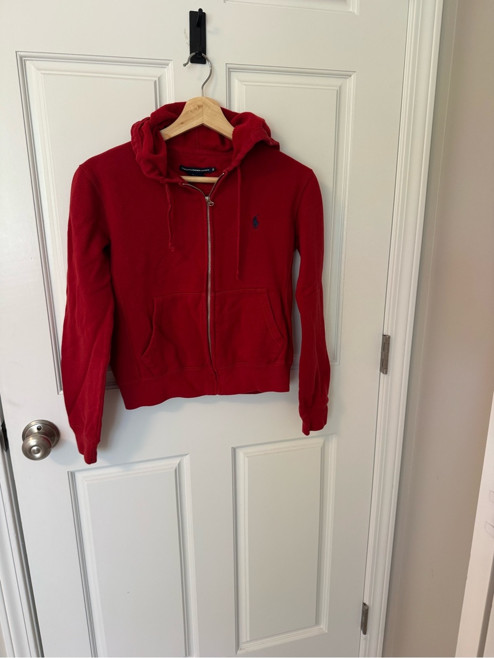 Ralph Lauren Red Full-Zip Hooded Sweatshirt
